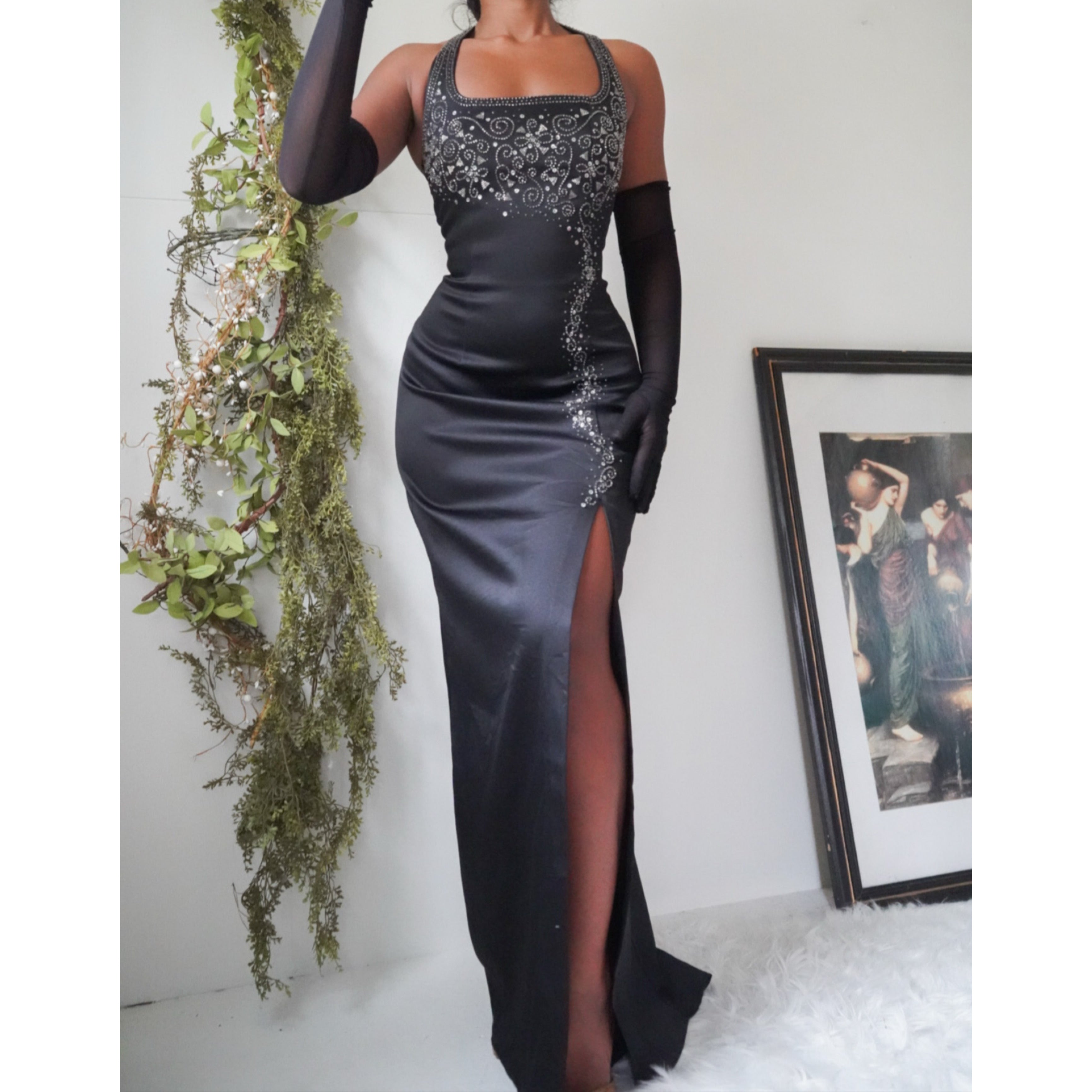 black-beaded-halter-low-back-gown-image