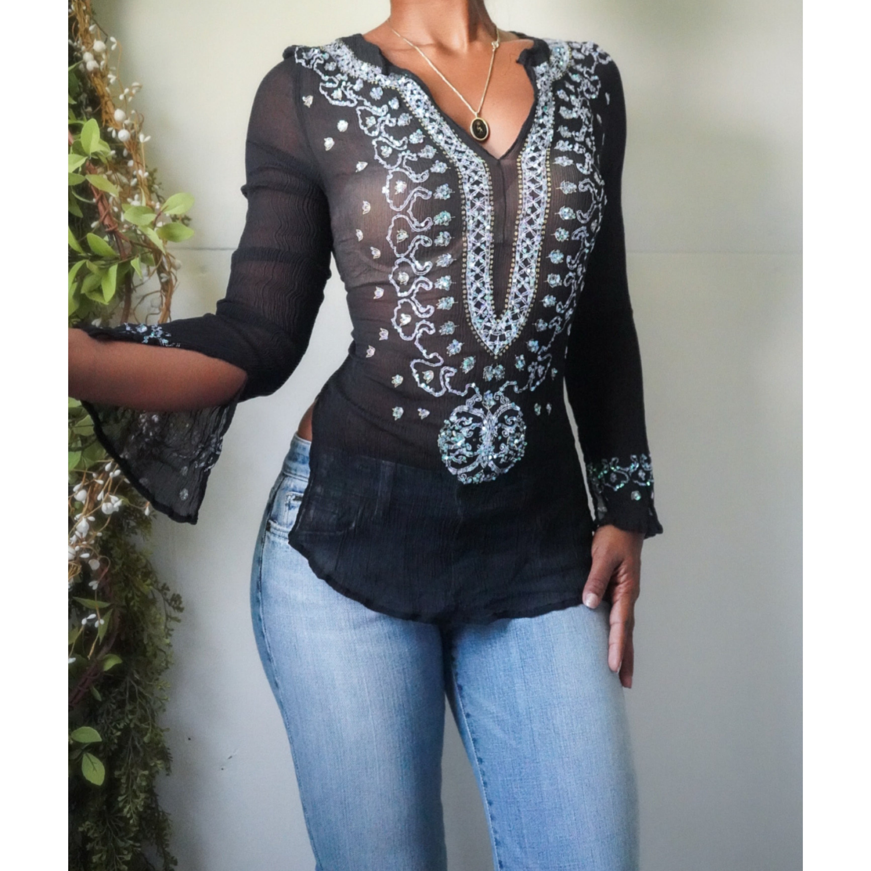 boho-chiffon-sequin-long-sleeve-top-image