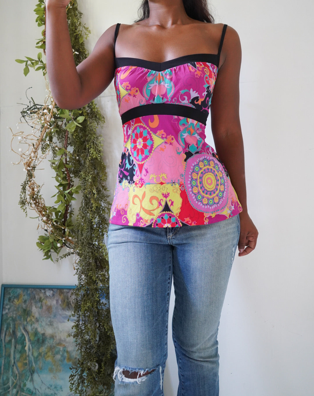 Y2K Psychedelic Babydoll Cami