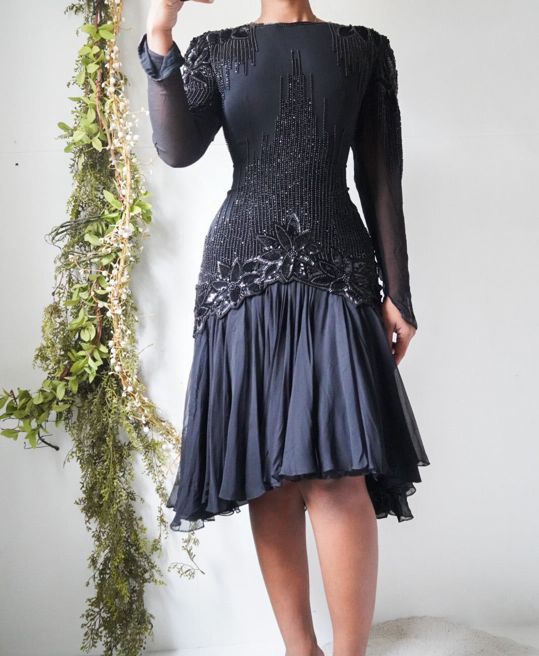 Vintage 80’s Fully Beaded Silk Dress