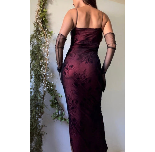 Layered Coral Rose Sparkle Gown (Handmade to Order)