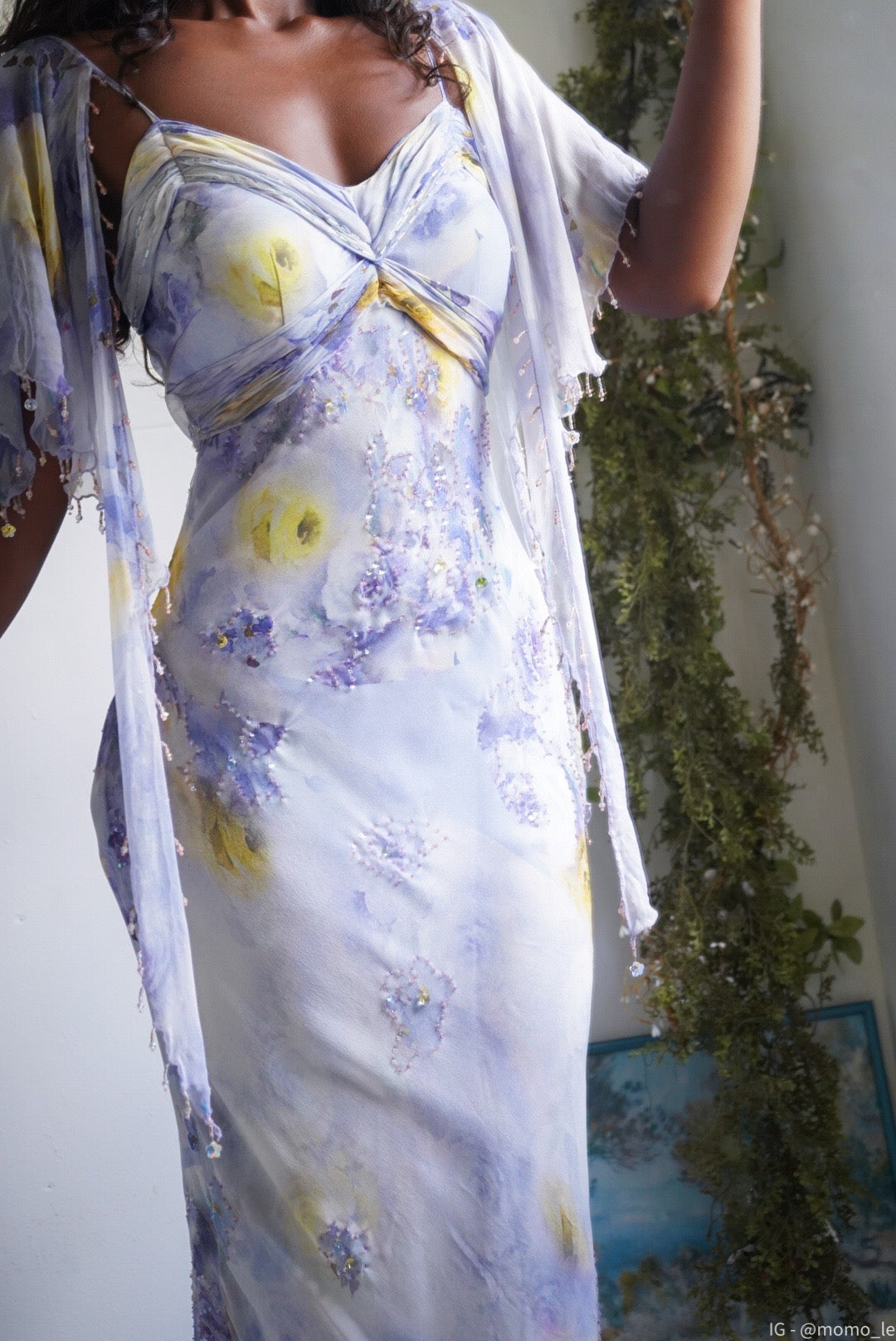 Rare Y2K Lavender Silk Devore Fairy Gown