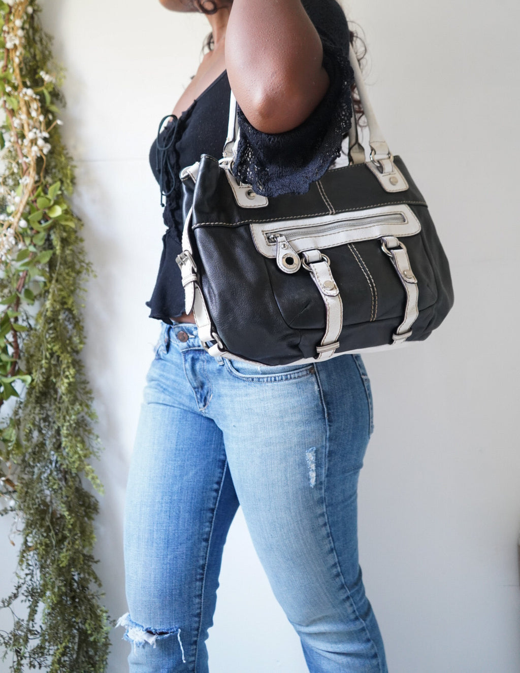 Y2K Contrast Leather Bag