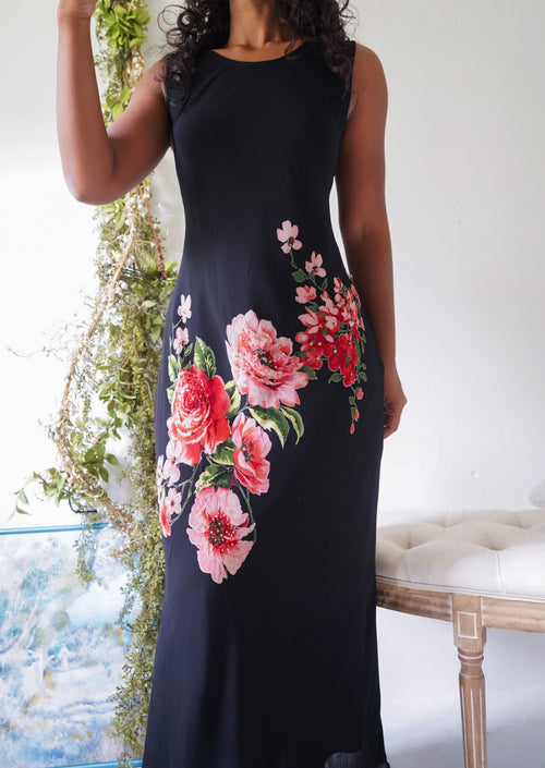 Vintage Y2K Rose Maxi Staple Dress