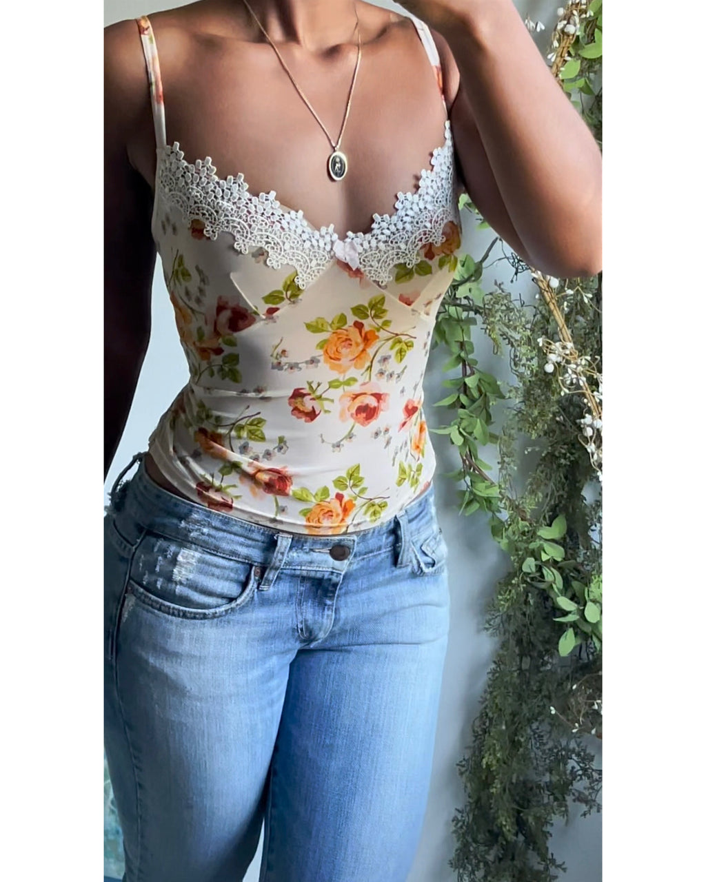 Romantic Mesh Floral Cami
