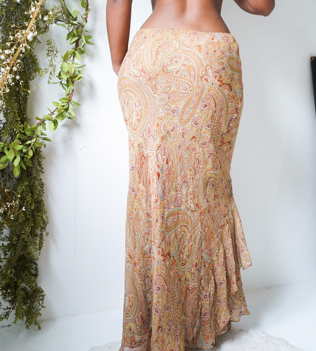 Ralph Lauren Y2K Paisley Silk Maxi Skirt