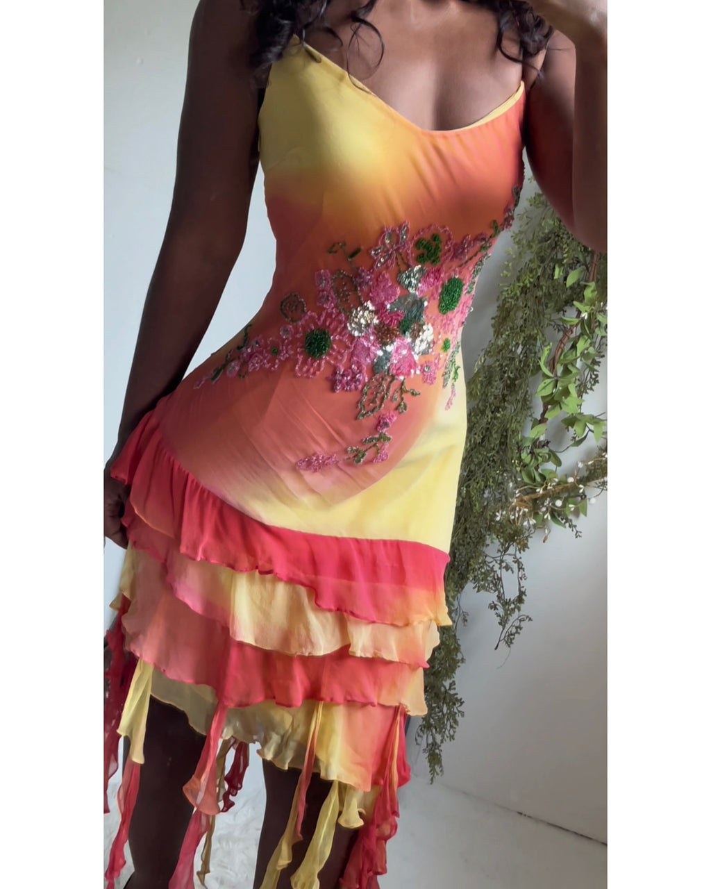 Rare Y2K Sunset Silk Fairy Dress
