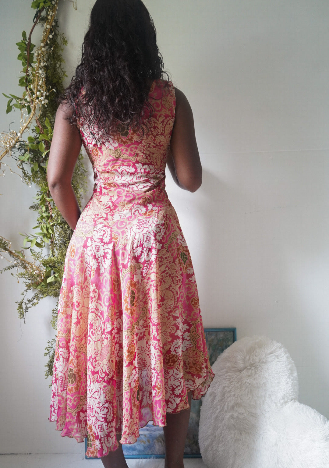 Y2K Paisley Boho Midi Dress