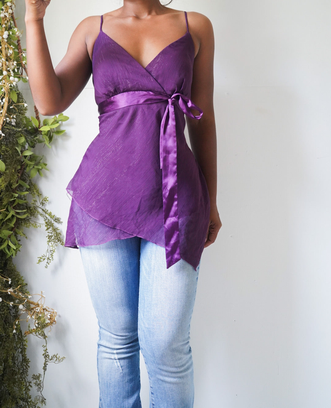 Y2K Purple Bow Fairy Top