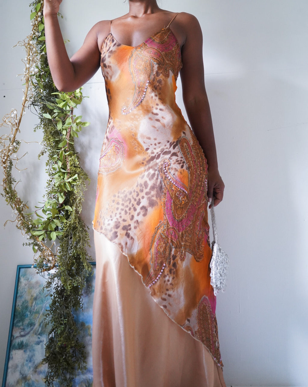 Y2K Layered Animal Paisley Print Gown