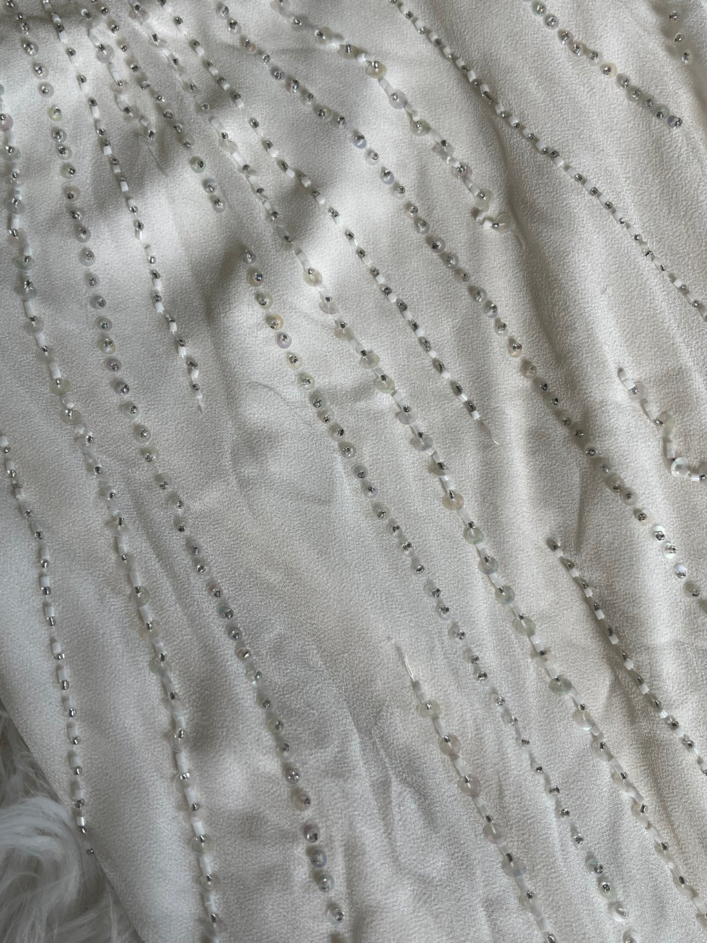 Vintage Y2K Beaded Ivory Silk Gown