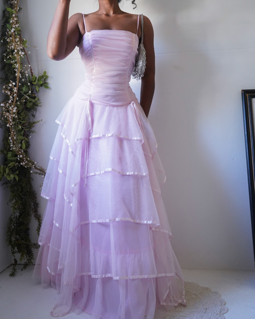 Vintage Y2K Rare Pale Pastel Pink Fairy Corset Gown