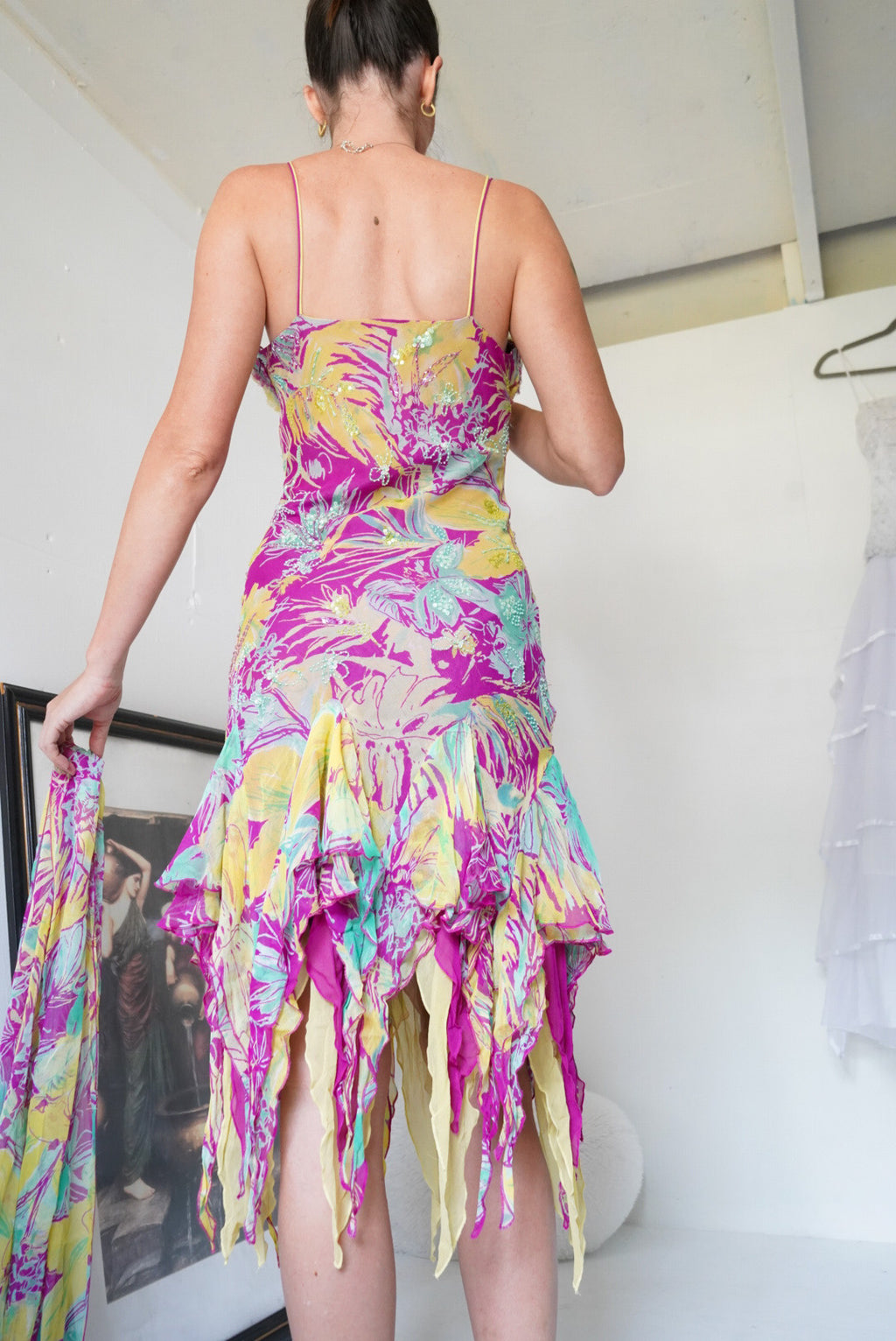Rare Y2K Tropical Fairy Silk Dress