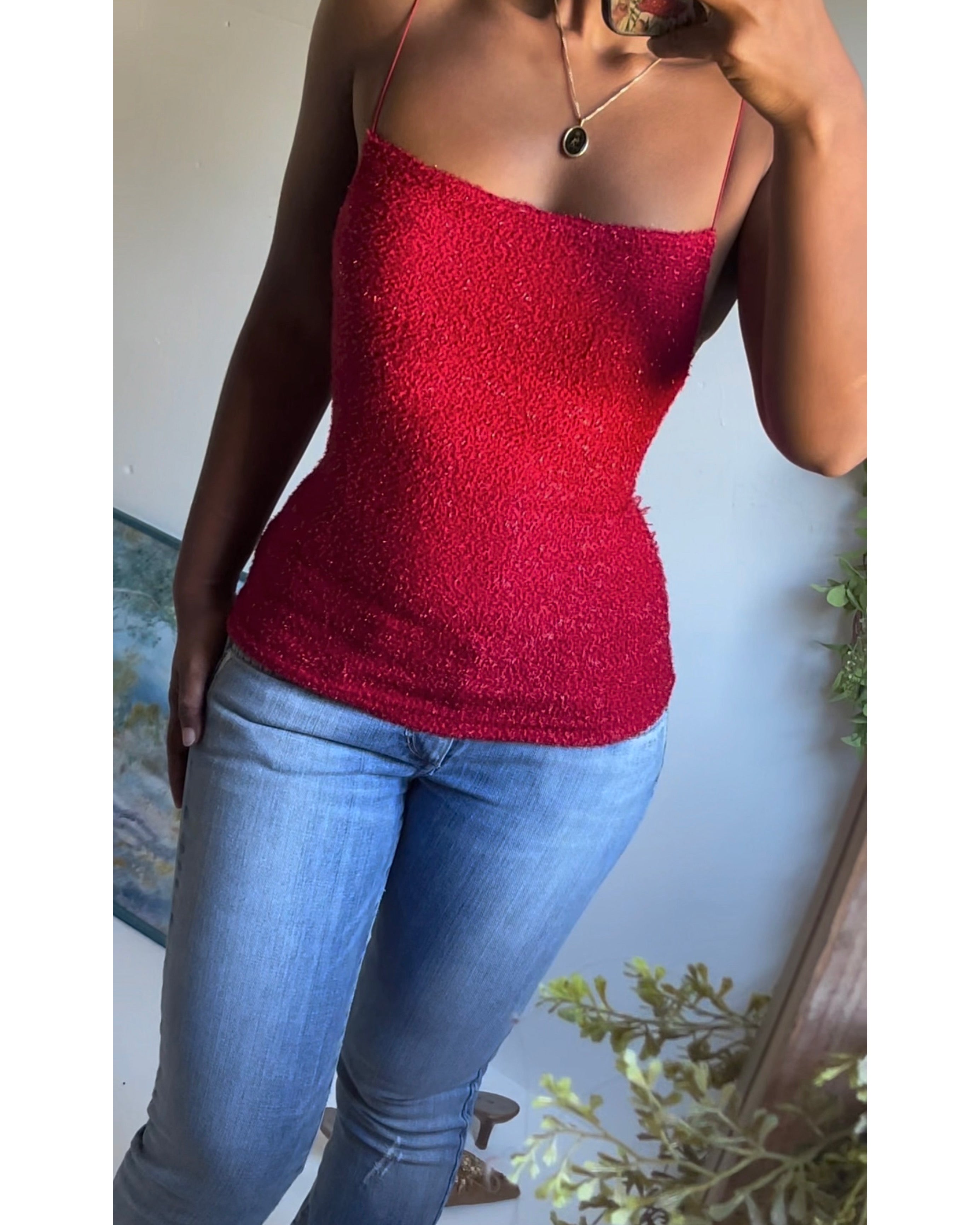 90’s Red Tinsel Cami