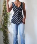 Vintage Y2K Striped Buckle Detail Tank