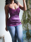 Y2K Purple Satin Stretch Cami