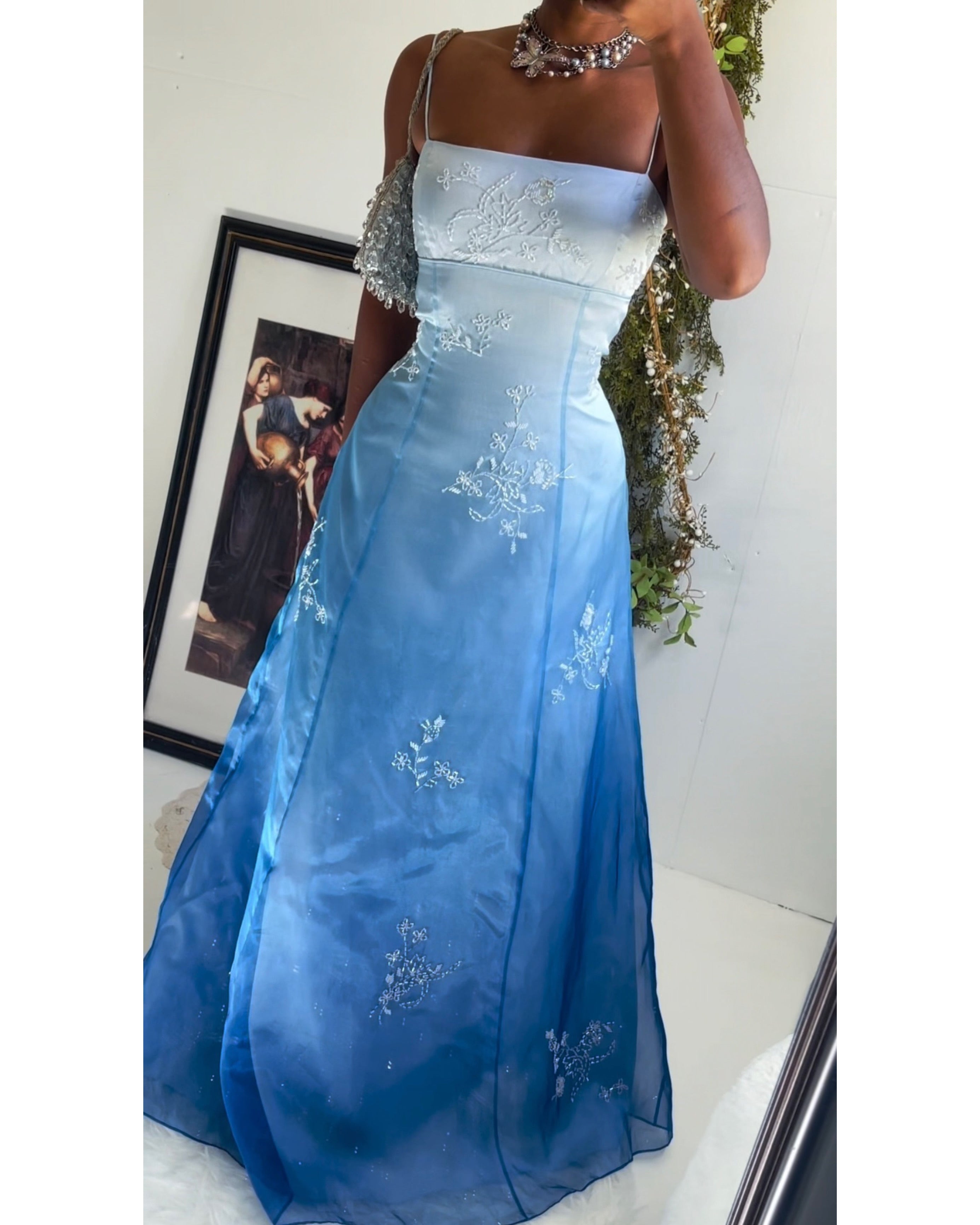 Y2K Ombre Beaded Formal Dress