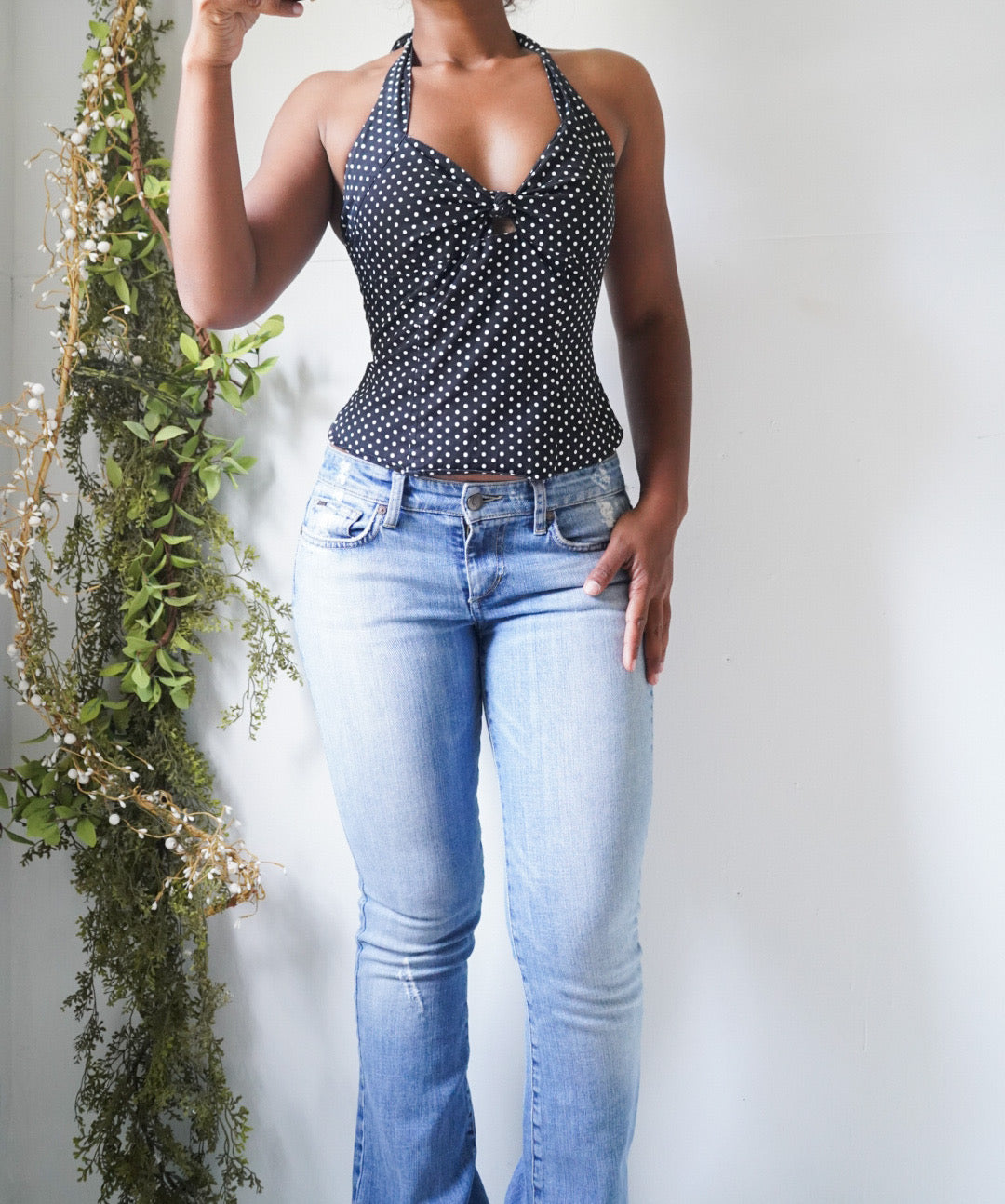 Y2K Polka Dot Halter Top