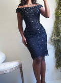 Y2K Black Sequin Off The Shoulder Dress