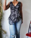 Vintage Y2K Silk Monochrome Top