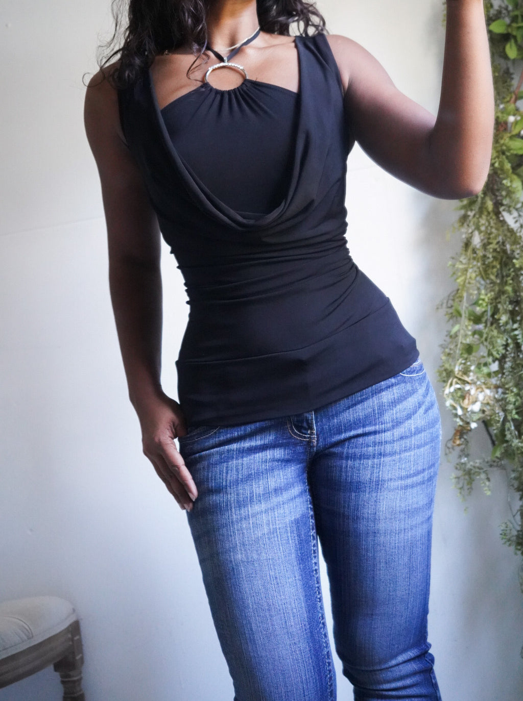 Y2K Layered O Ring Detail Halter Top