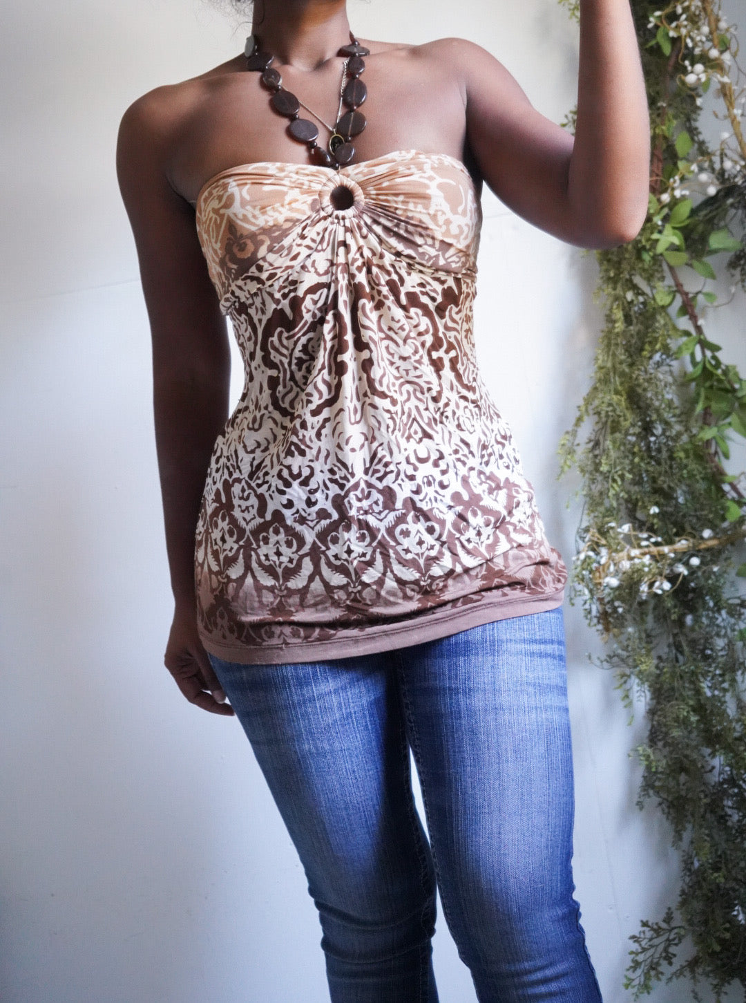 Y2K Cache Boho Halter Tube Top