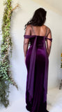 Handmade Purple Velvet Draped Gown (Handmade to Order)