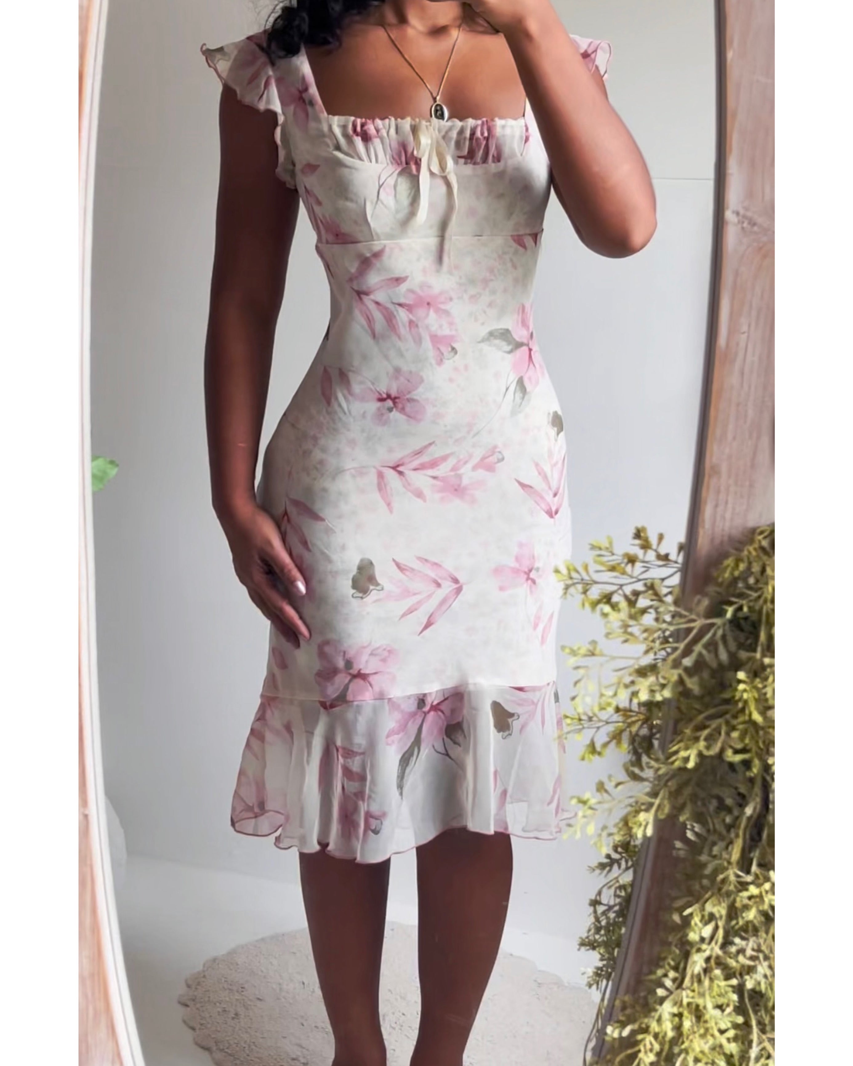 Layered Floral Y2K Coquette Dress