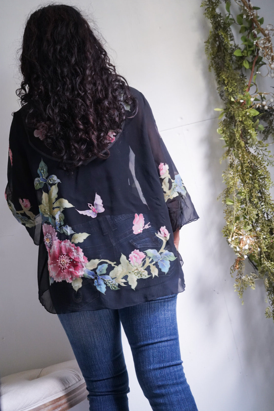Y2K Silk Romantic Butterfly Garden Jacket