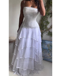 Rare Y2K White Tiered Skirt Fairy Gown