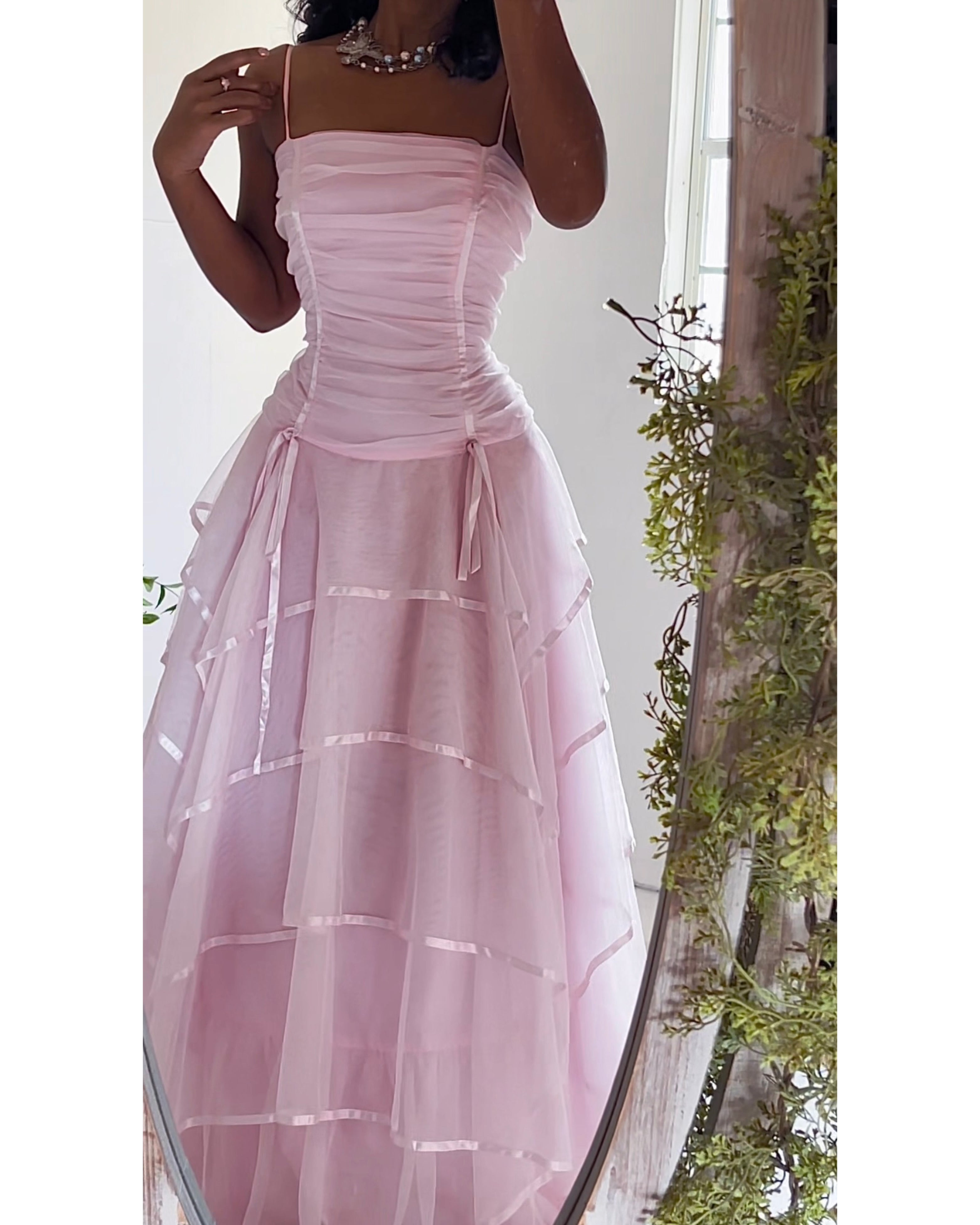 Vintage Y2K Rare Pale Pastel Pink Fairy Corset Gown