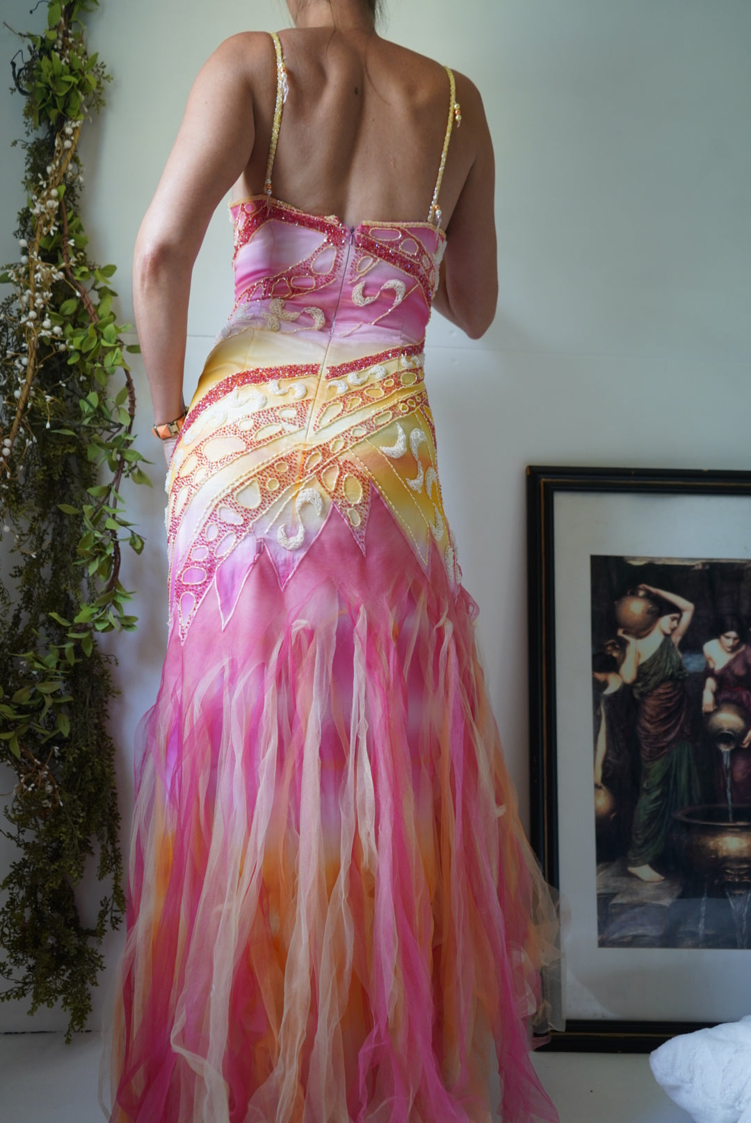Rare Beaded Cotton Candy Gown