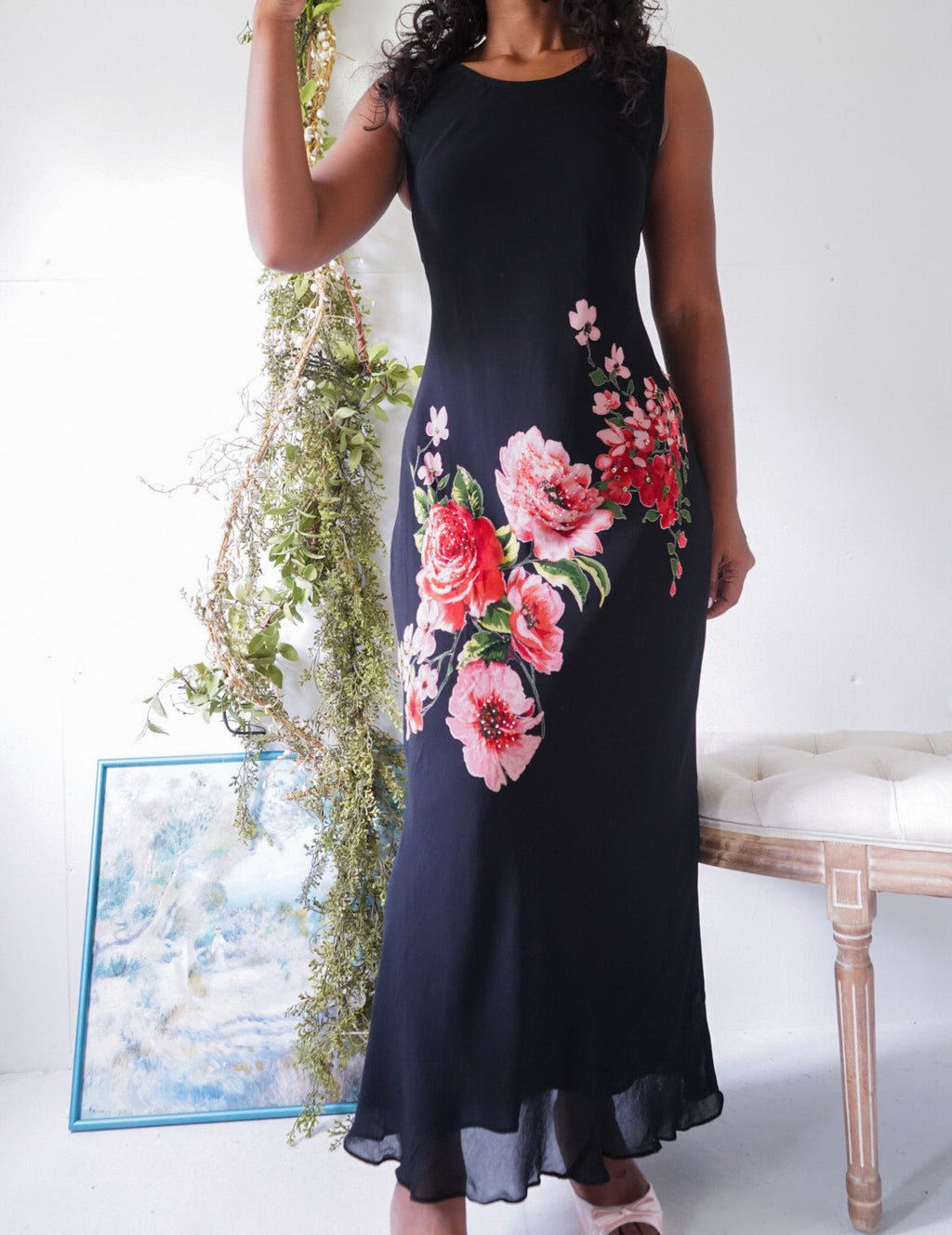 Vintage Y2K Rose Maxi Staple Dress