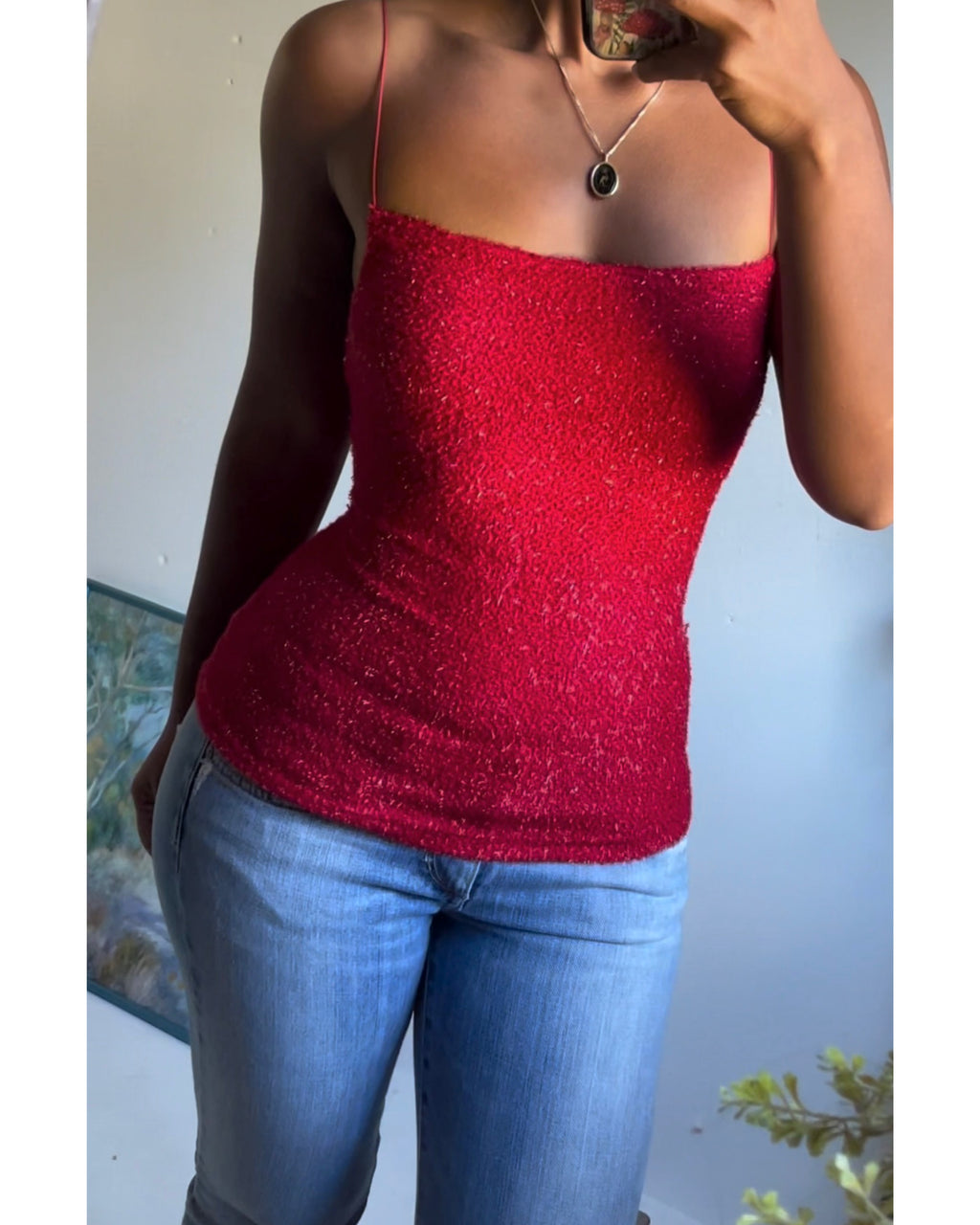 90’s Red Tinsel Cami
