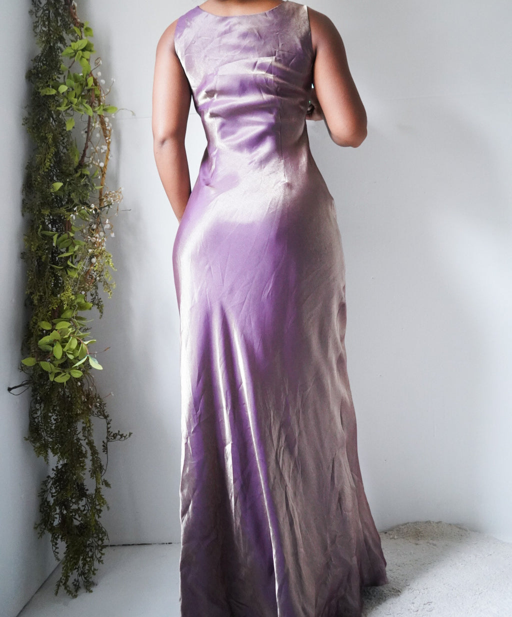 Y2K Lilac/Gold Iridescent Beaded Gown