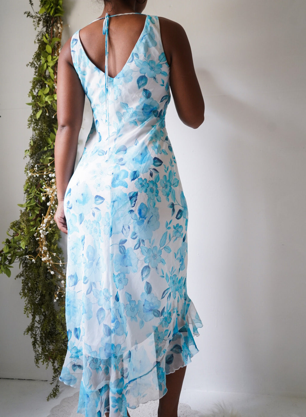 Y2K Floral Cowl Neck Sundress