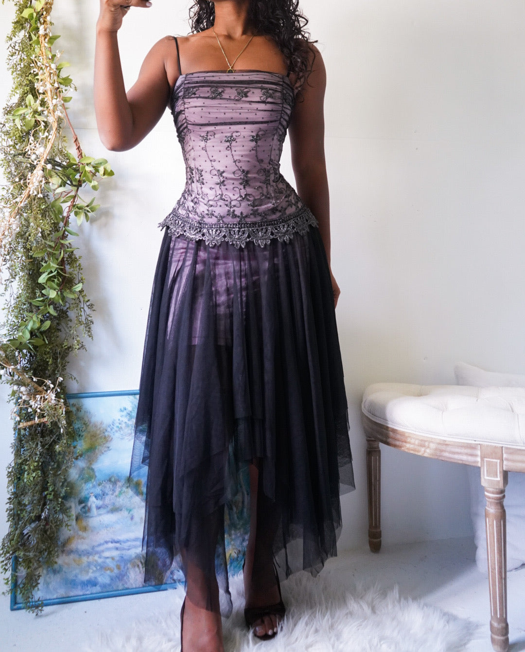 Y2K Layered Tulle Whimsigoth Dress