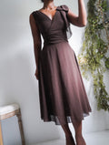 Brown Midi Y2K Dress