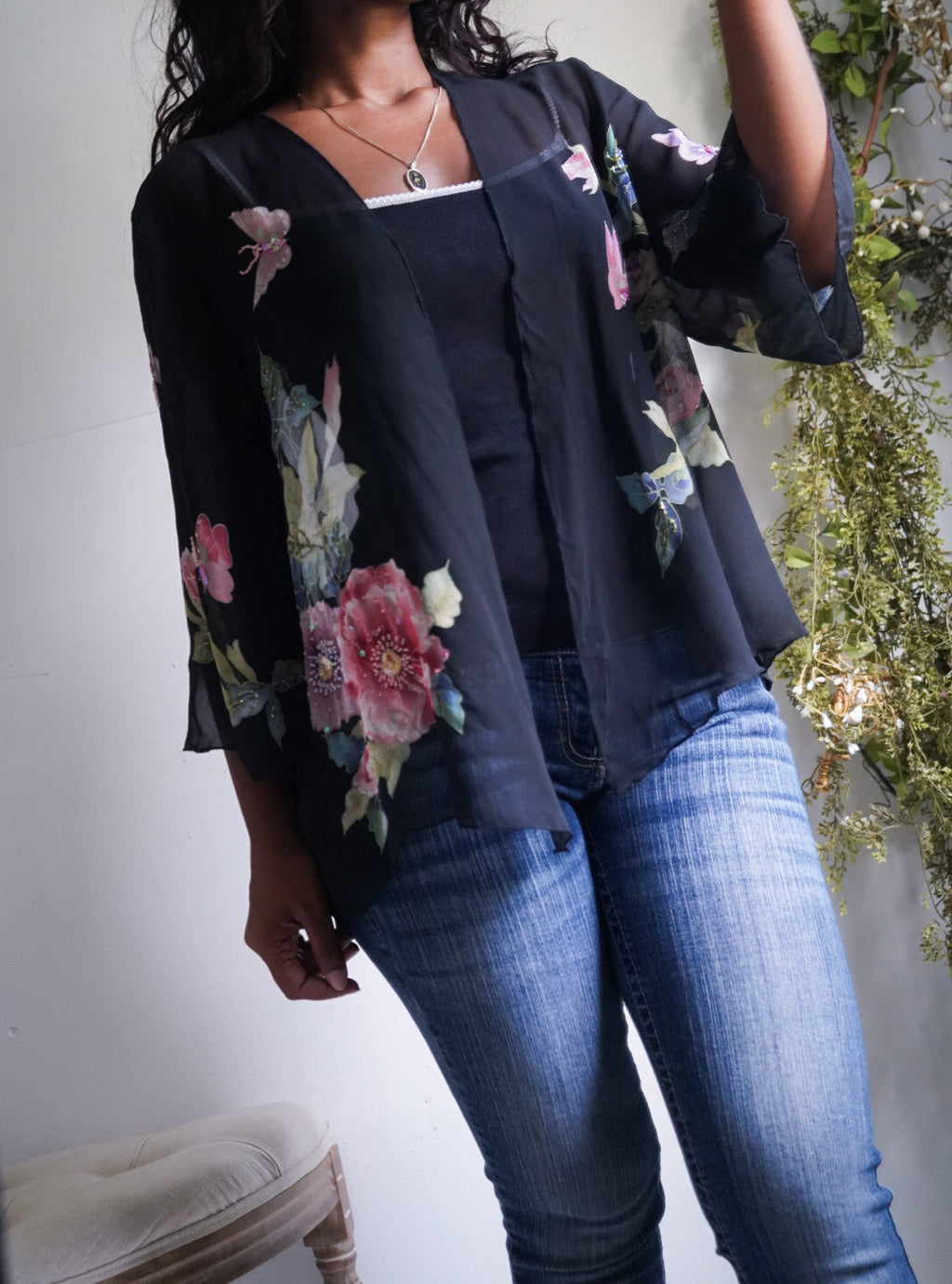 Y2K Silk Romantic Butterfly Garden Jacket