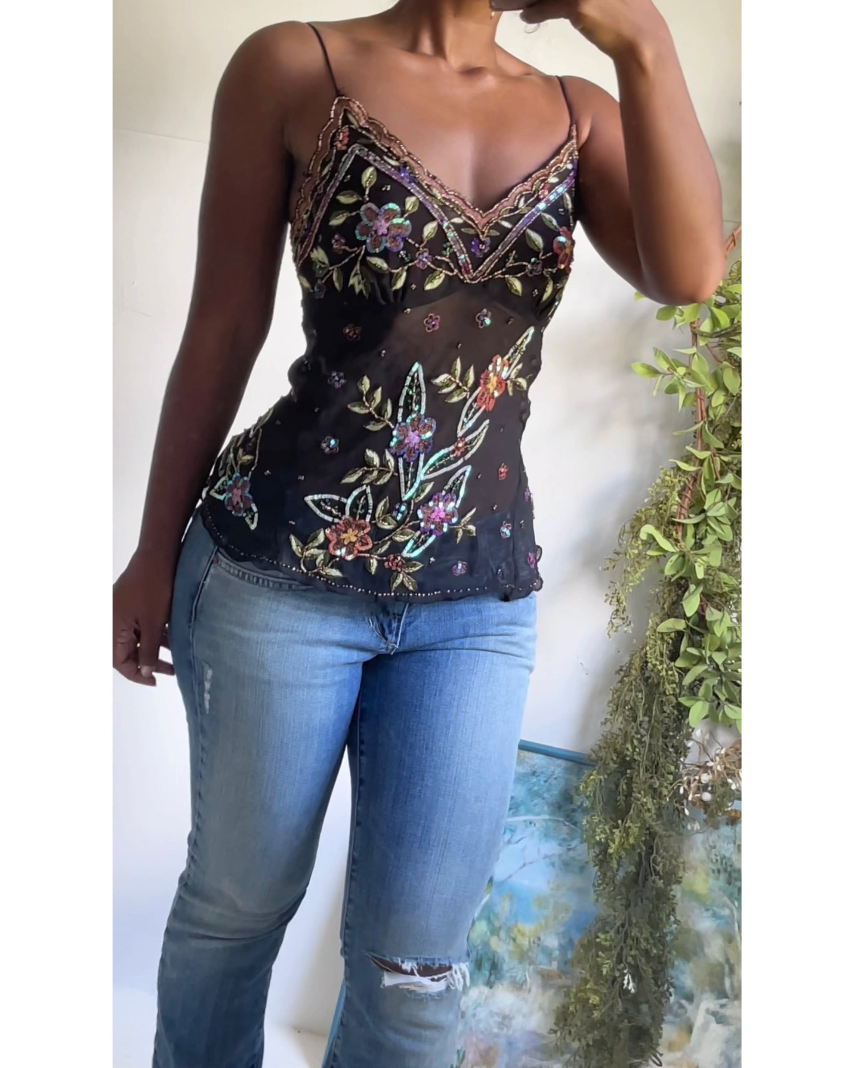 Rare Vintage Beaded Aftershock Cami