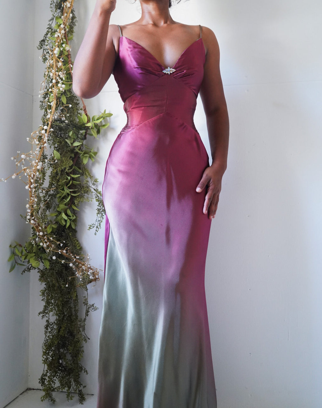 Rare Vintage Y2K Ombre Fairy Satin Gown