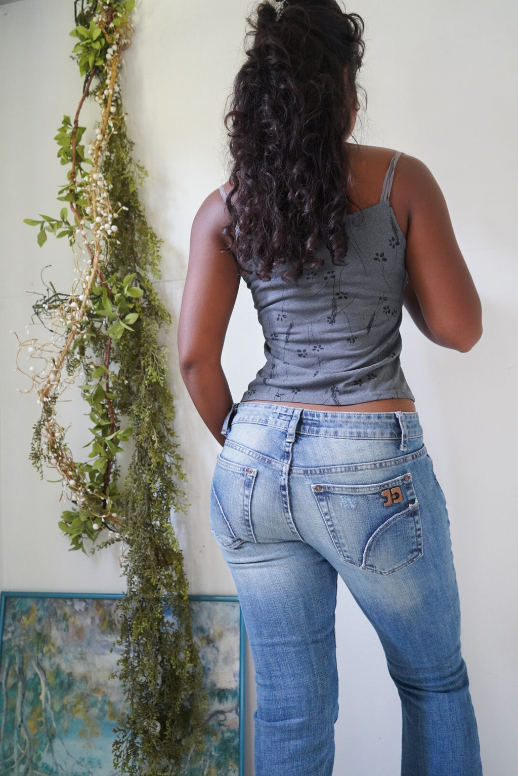 Y2K Gray Floral Cami