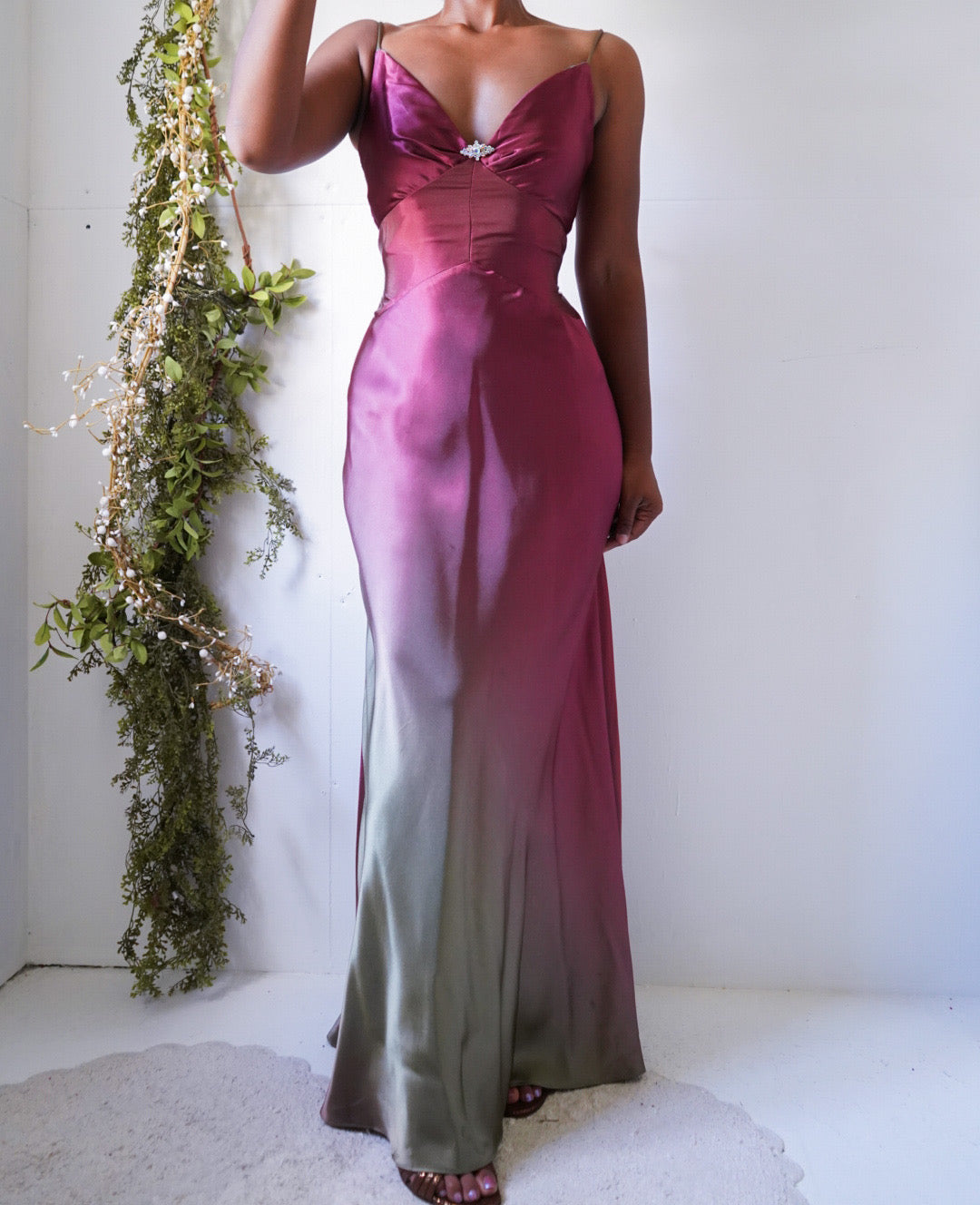 Rare Vintage Y2K Ombre Fairy Satin Gown