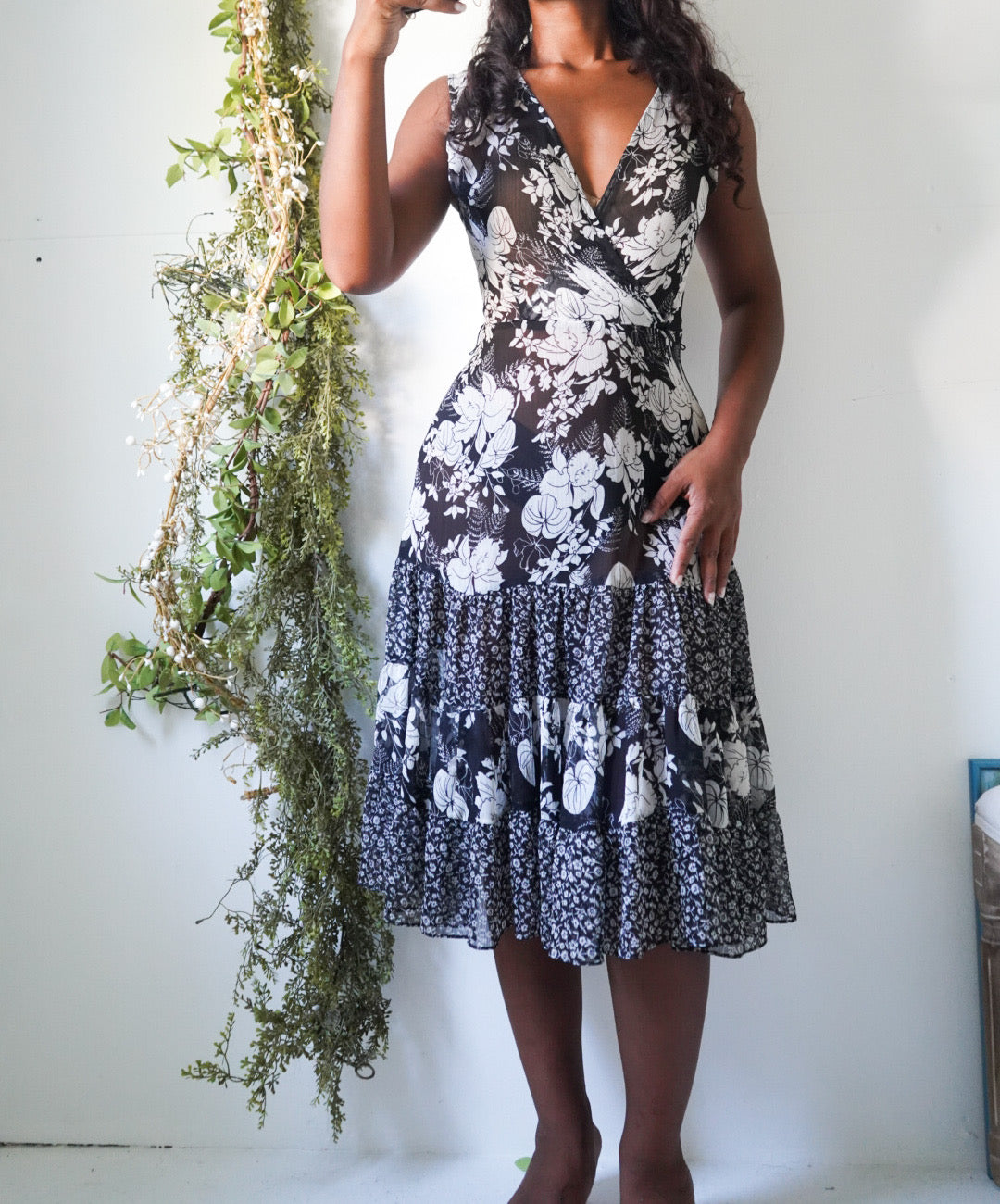 Y2K Monochrome Boho Sundress