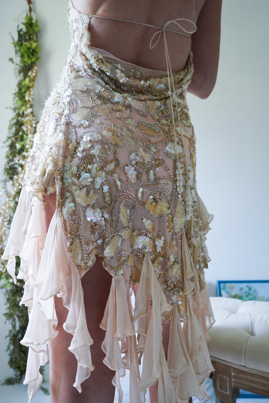 sachin and babi light blue dress Y2k Beaded Dress Fairy