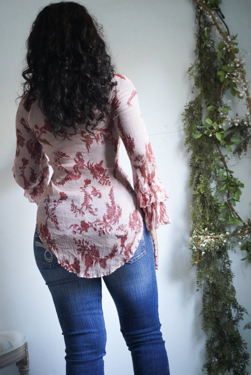 Y2K Chiffon Ruffle Detail Dainty Top