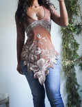 Y2K Floral Printed Hem Halter Top