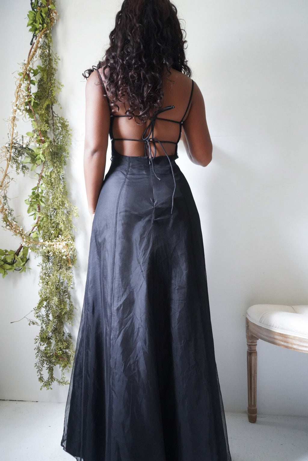 Rare Y2K Black Beaded Gown