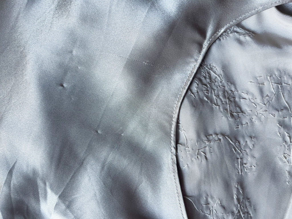 Rare Vintage Pearl Liquid Satin Beaded Gown