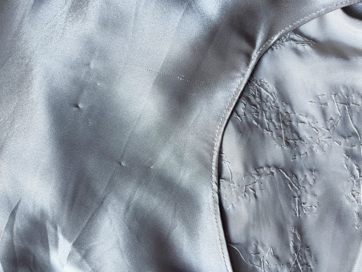 Rare Vintage Pearl Liquid Satin Beaded Gown